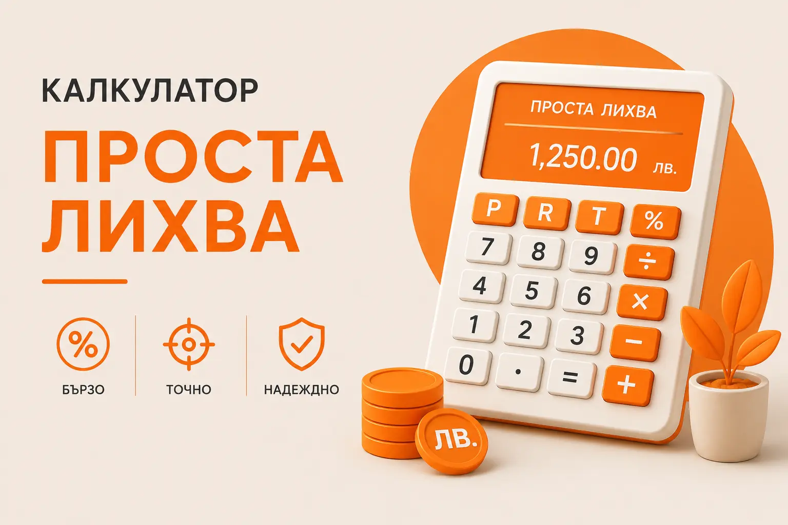 Калкулатор проста лихва за бързо и лесно изчисляване на лихва онлайн